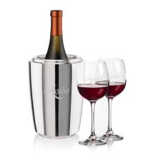 Pescara Wine Cooler & Danforth Wine Set - Etched Barware