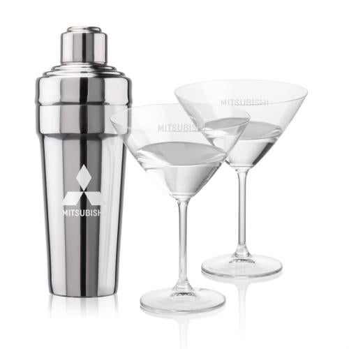 Corporate Recognition Gifts - Etched Barware - Milano Shaker & Coleford Martini Set
