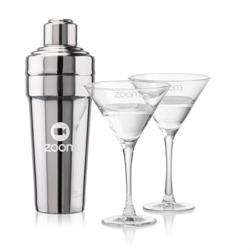 Corporate Recognition Gifts - Etched Barware - Milano Shaker & Connoisseur Martini Set