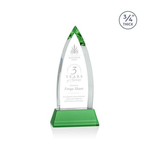 Corporate Awards - Crystal Awards - Colored Crystal - Shildon Green on Newhaven Crystal Award