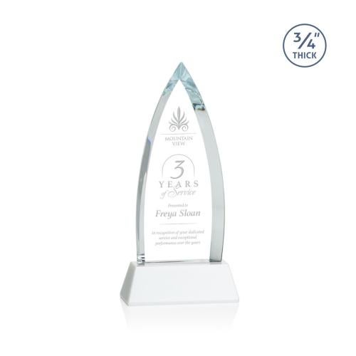 Corporate Awards - Crystal Awards - Shildon White on Newhaven Arch & Crescent Crystal Award