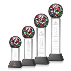 Fantasia Black on Stowe Base Spheres Glass Award - Art Glass Awards