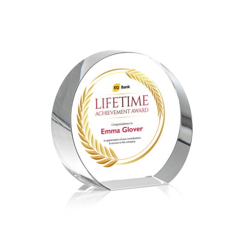 Corporate Awards - Budget Awards & Trophies - Glenwood Full Color Circle Crystal Award