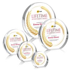 Glenwood Full Color Circle Crystal Award - Corporate Recognition Gifts