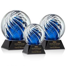 Genista Black on Sheffield Base Spheres Glass Award - Art Glass Awards