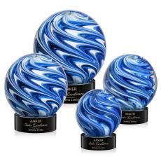 Naples Black on Stanrich Base Spheres Glass Award - Corporate Awards