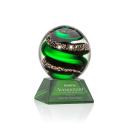 Zodiac Green on Sheffield Base Spheres Glass Award