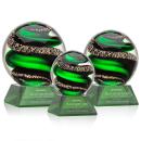 Zodiac Green on Sheffield Base Spheres Glass Award