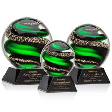 Zodiac Black on Sheffield Base Spheres Glass Award - Newest Additions