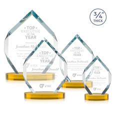 Royal Diamond Amber on Alberton Base Crystal Award - Newest Additions