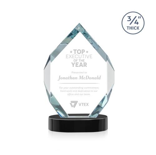 Corporate Awards - Crystal Awards - Royal Diamond Black on Alberton Base Crystal Award