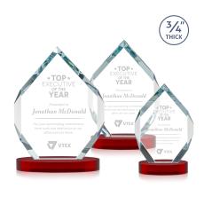 Royal Diamond Red on Alberton Base Crystal Award - Glass Awards