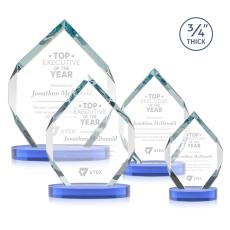 Royal Diamond Sky Blue on Alberton Base Crystal Award - Newest Additions