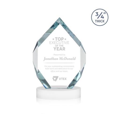 Corporate Awards - Crystal Awards - Royal Diamond White on Alberton Base Crystal Award