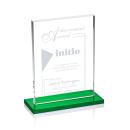 Emperor Green (Vert) Rectangle Crystal Award