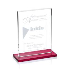 Emperor Red (Vert) Rectangle Crystal Award - Glass Awards