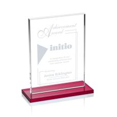 Emperor Red (Vert) Rectangle Crystal Award - Glass Awards
