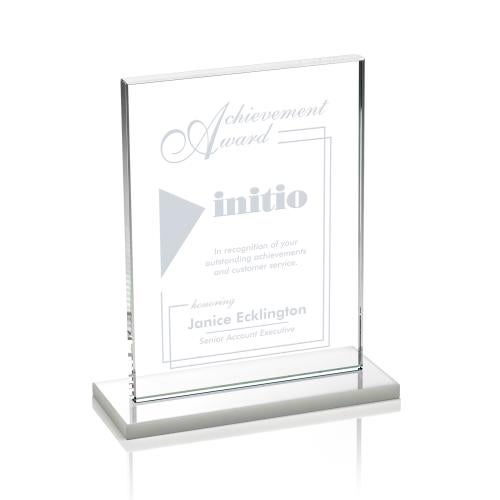 Corporate Awards - Crystal Awards - Emperor White (Vert)  Rectangle Crystal Award