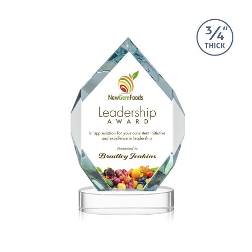 Corporate Awards - Crystal Awards - Royal Diamond Full Color Starfire on Alberton Base Crystal Award