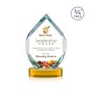 Royal Diamond Full Color Amber on Alberton Base Crystal Award