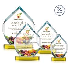 Royal Diamond Full Color Gold on Alberton Base Crystal Award - Corporate Awards