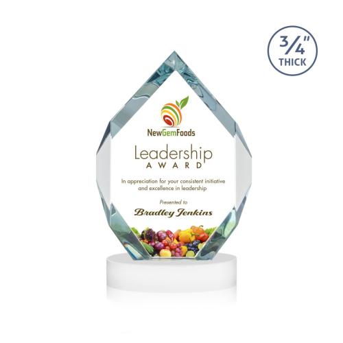Corporate Awards - Crystal Awards - Royal Diamond Full Color White on Alberton Base Crystal Award