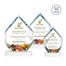 Royal Diamond Full Color White on Alberton Base Crystal Award - Full Color Awards