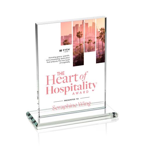 Corporate Awards - Crystal Awards - Emperor Full Color Starfire (Vert) Rectangle Crystal Award