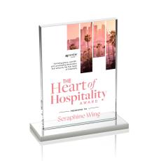 Emperor Full Color White (Vert) Rectangle Crystal Award - Corporate Awards