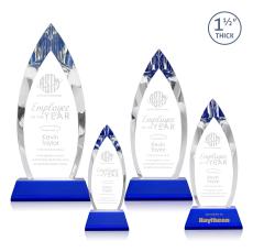 Fortier Blue on Entwhistle Base Peak Crystal Award - Crystal Awards