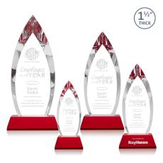 Fortier Red on Entwhistle Base Arch & Crescent Crystal Award - Crystal Awards