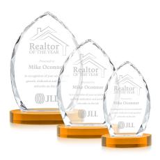Wilton Amber on Alberton Base Arch & Crescent Crystal Award - Glass Awards