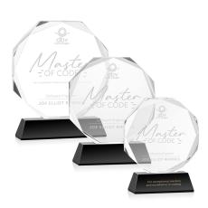Acadian Black on Newhaven Base Crystal Award - Award Shapes