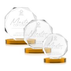 Acadian Amber on Alberton Base Crystal Award - Crystal Diamond Awards