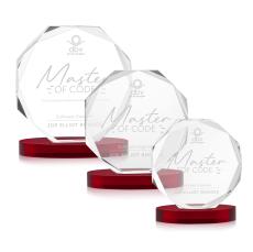 Acadian Red on Alberton Base Crystal Award - Crystal Diamond Awards