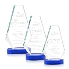 Kingsley Blue on Alberton Base Crystal Award - Newest Additions