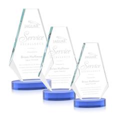 Kingsley Sky Blue on Alberton Base Crystal Award - Newest Additions