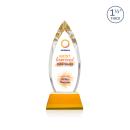 Fortier Full Color Amber on Entwhistle Base Arch & Crescent Crystal Award