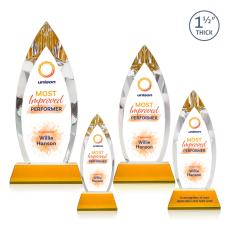 Fortier Full Color Amber on Entwhistle Base Arch & Crescent Crystal Award - Newest Additions