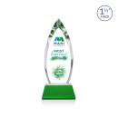 Fortier Full Color Green on Entwhistle Base Arch & Crescent Crystal Award