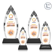 Fortier Full Color Black on Entwhistle Base Arch & Crescent Crystal Award - Corporate Awards