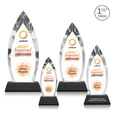 Fortier Full Color Black on Entwhistle Base Arch & Crescent Crystal Award - Newest Additions