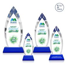 Fortier Full Color Blue on Entwhistle Base Arch & Crescent Crystal Award - Corporate Awards