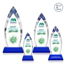 Fortier Full Color Blue on Entwhistle Base Arch & Crescent Crystal Award - Newest Additions