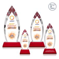 Fortier Full Color Red on Entwhistle Base Arch & Crescent Crystal Award - Newest Additions