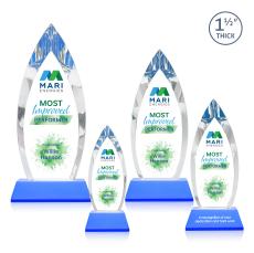 Fortier Full Color Sky Blue on Entwhistle Base Arch & Crescent Crystal Award - Corporate Awards