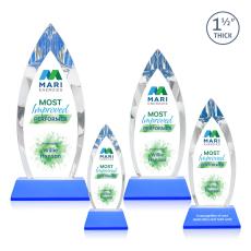 Fortier Full Color Sky Blue on Entwhistle Base Arch & Crescent Crystal Award - Newest Additions