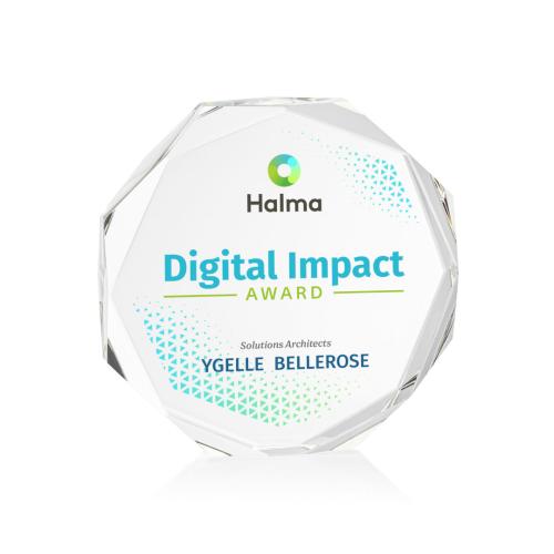 Corporate Awards - Crystal Awards - Acadian Full Color Clear Crystal Award