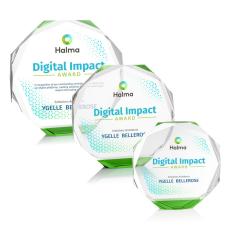 Acadian Full Color Green Crystal Award - Award Shapes