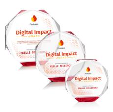 Acadian Full Color Red Crystal Award - Corporate Awards